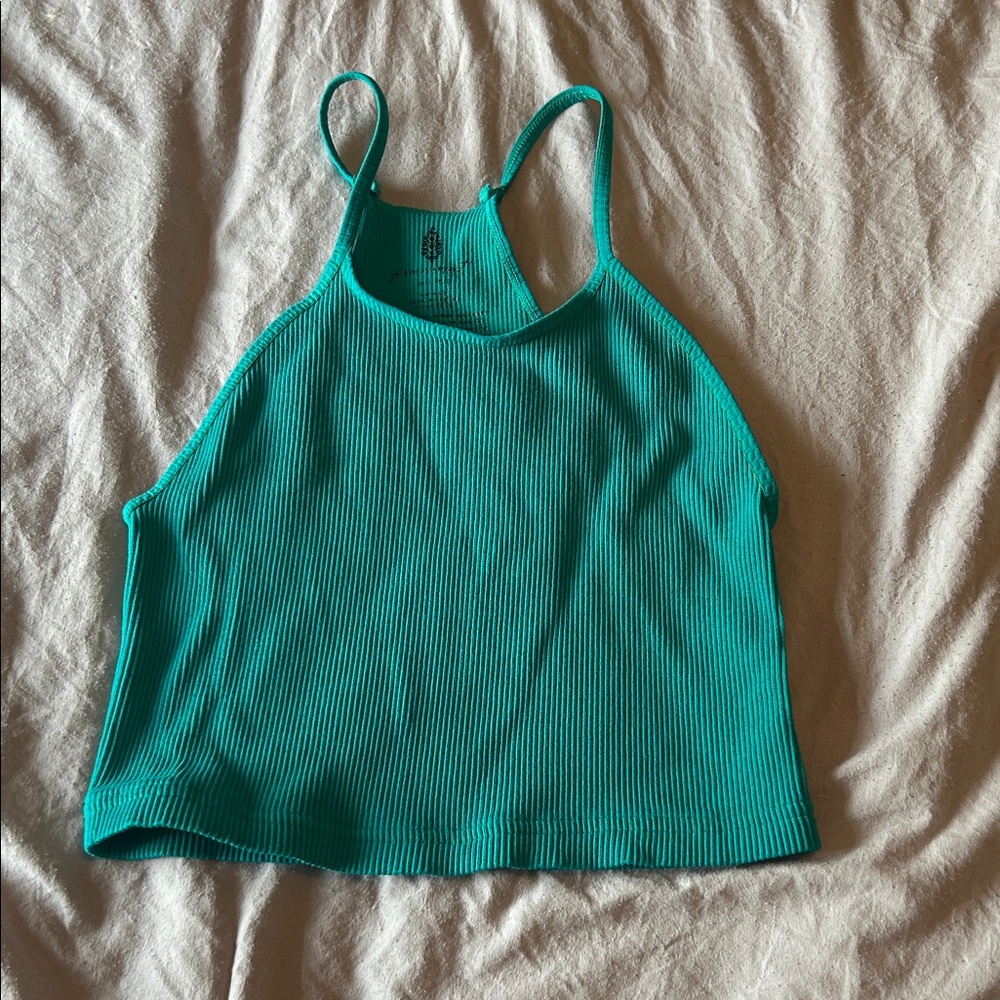 Free People Teal Ribbed Women's Tank Top Sz M/L